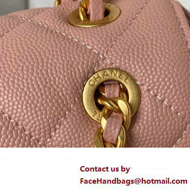 Chanel Grained Calfskin  &  Gold-Tone Metal Chain Backpack Bag AS4490 Pink 2023